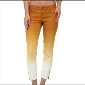 PrAna Jett hombre dip dye ankle zip skinny capri cropped pants jeans, size 4/5